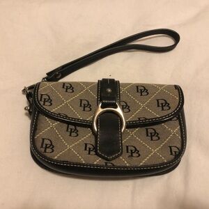 Dooney Bourke Brown Black Monogram Wallet Wristlet